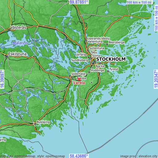 Topographic map of Vårsta