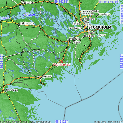 Topographic map of Vagnhärad