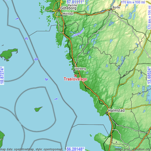 Topographic map of Träslövsläge