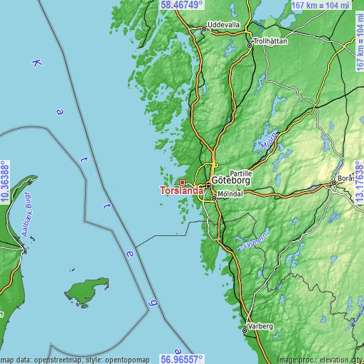 Topographic map of Torslanda