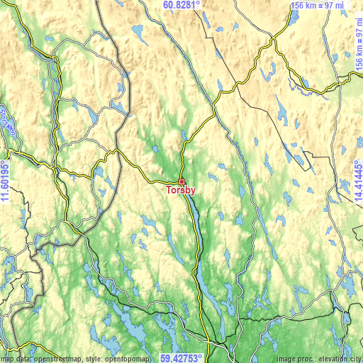 Topographic map of Torsby