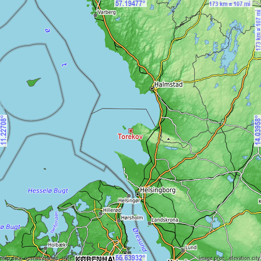 Topographic map of Torekov