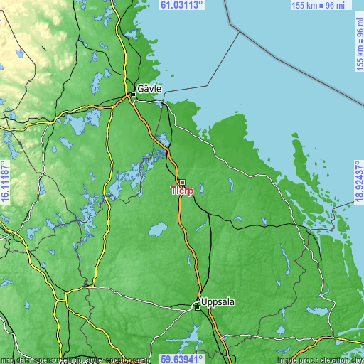 Topographic map of Tierp