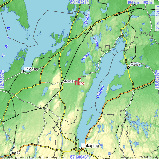 Topographic map of Tibro