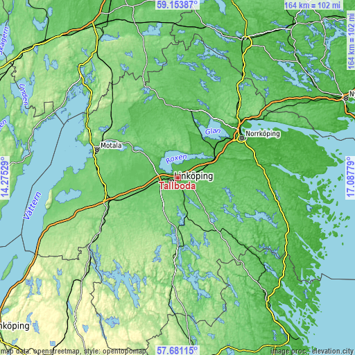 Topographic map of Tallboda