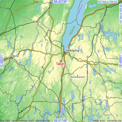 Topographic map of Taberg