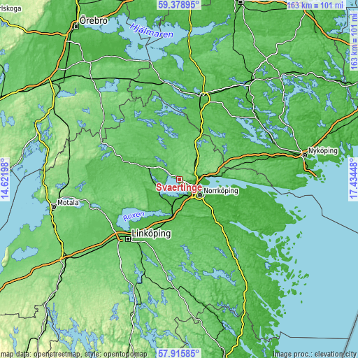 Topographic map of Svärtinge