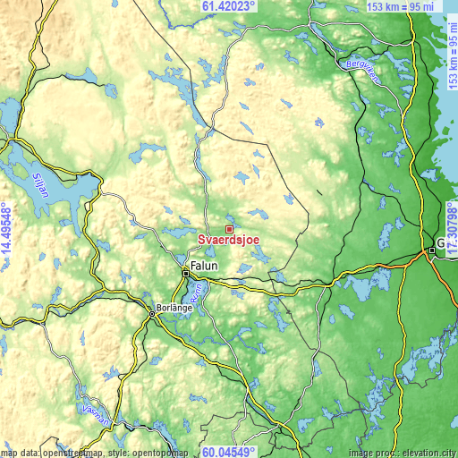 Topographic map of Svärdsjö