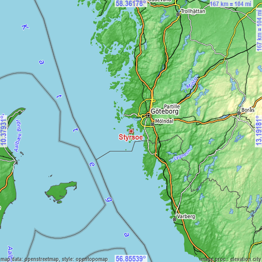 Topographic map of Styrsö
