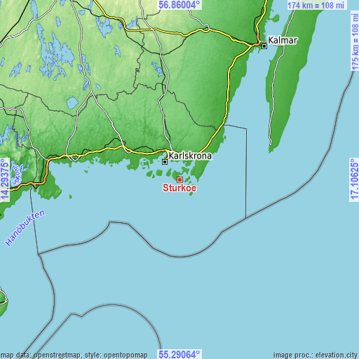 Topographic map of Sturkö