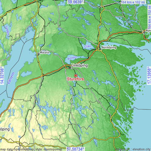 Topographic map of Sturefors