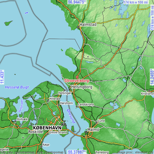 Topographic map of Strövelstorp