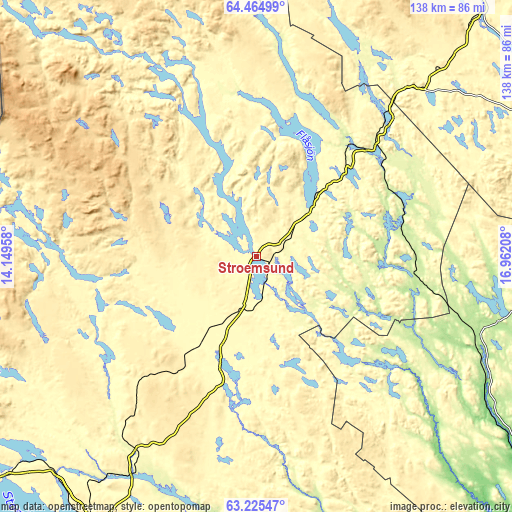 Topographic map of Strömsund