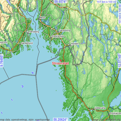 Topographic map of Strömstad