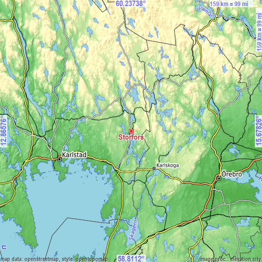 Topographic map of Storfors