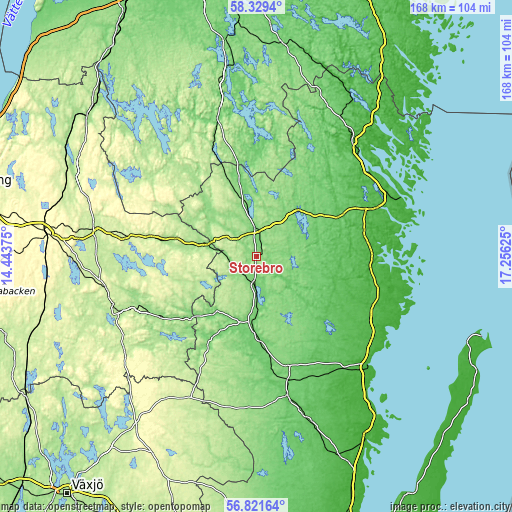 Topographic map of Storebro