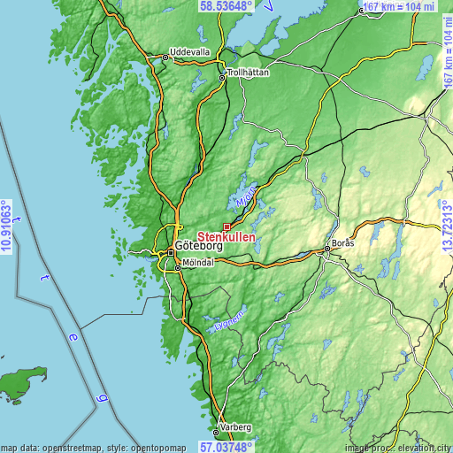 Topographic map of Stenkullen