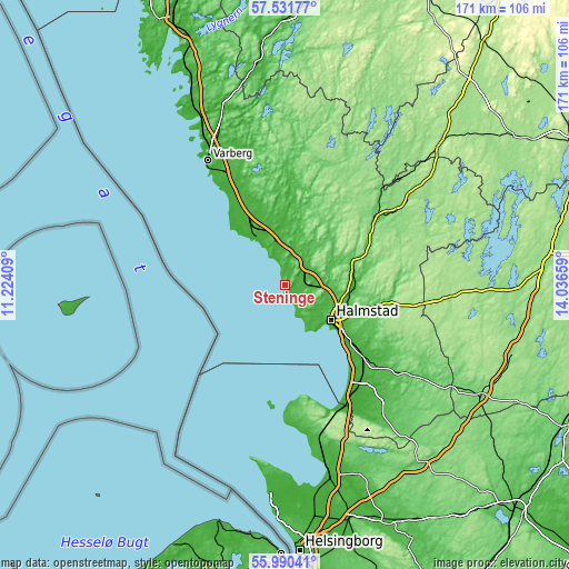 Topographic map of Steninge