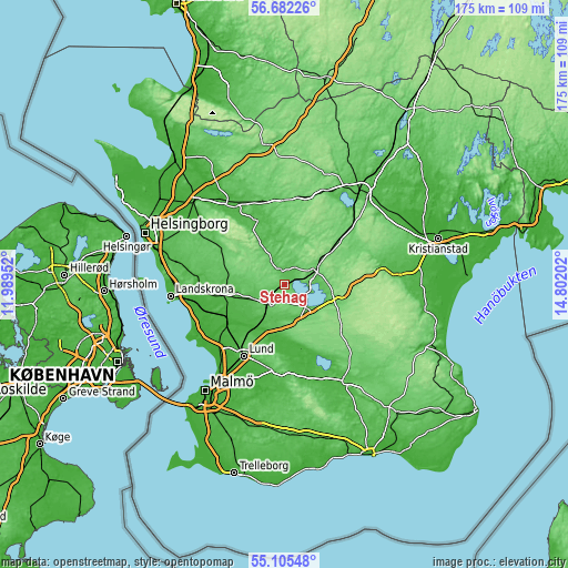 Topographic map of Stehag