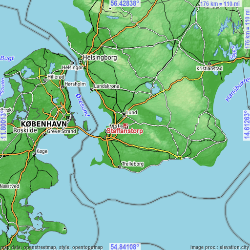 Topographic map of Staffanstorp