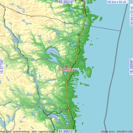 Topographic map of Sörforsa