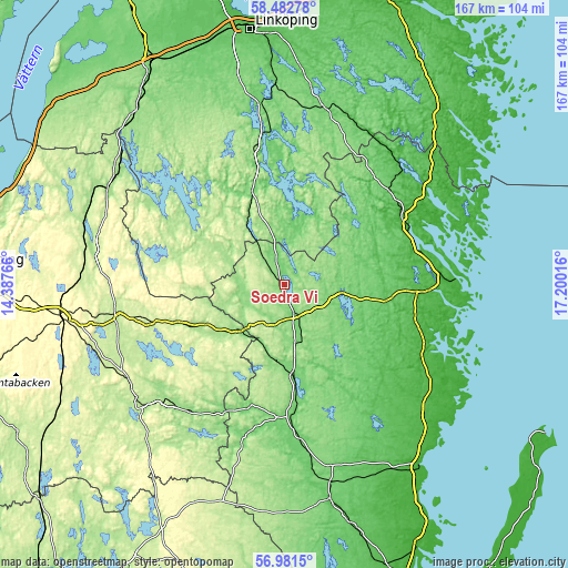Topographic map of Södra Vi