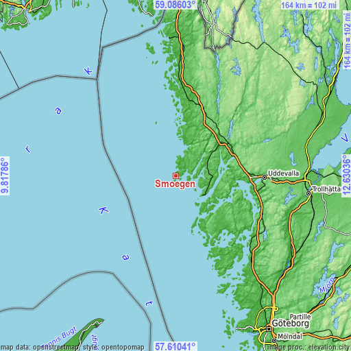 Topographic map of Smögen