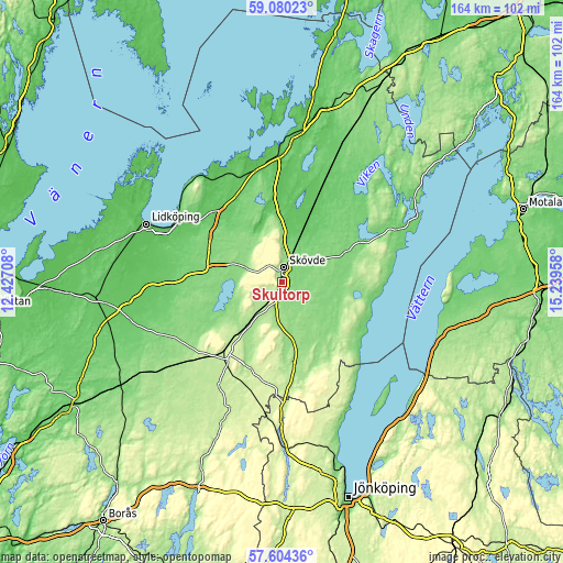 Topographic map of Skultorp