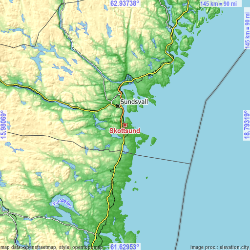 Topographic map of Skottsund