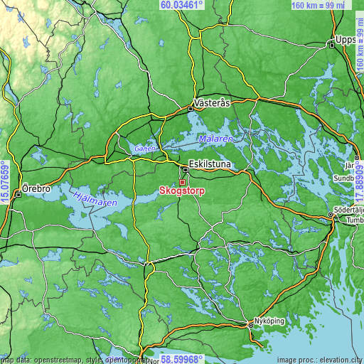 Topographic map of Skogstorp