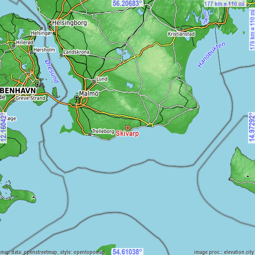 Topographic map of Skivarp