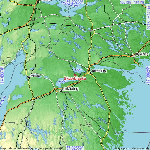 Topographic map of Skärblacka