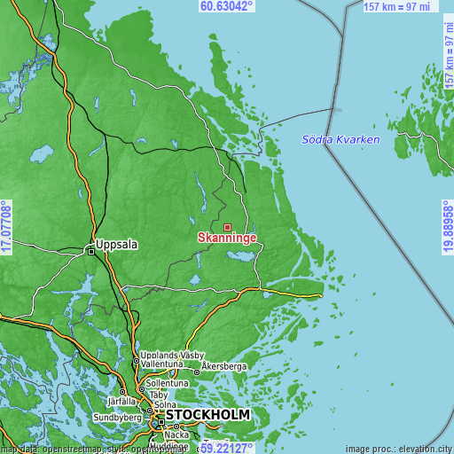 Topographic map of Skänninge