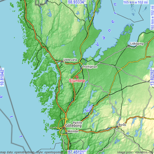 Topographic map of Sjuntorp