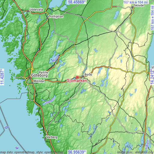 Topographic map of Sjömarken