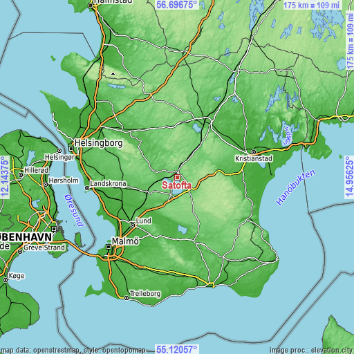 Topographic map of Sätofta
