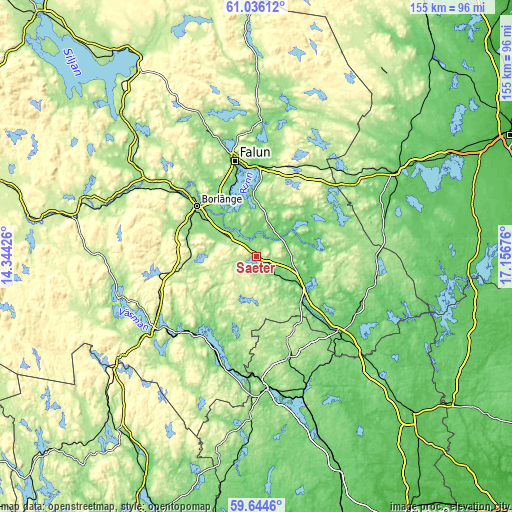 Topographic map of Säter