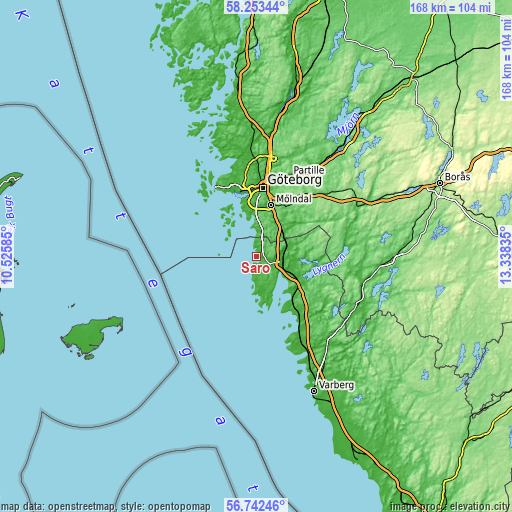 Topographic map of Särö