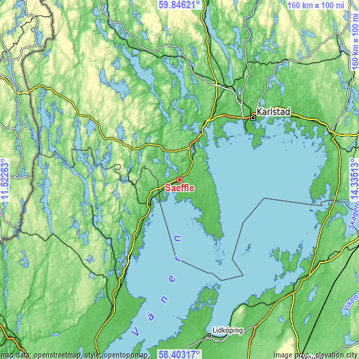 Topographic map of Säffle