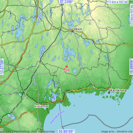 Topographic map of Ryd