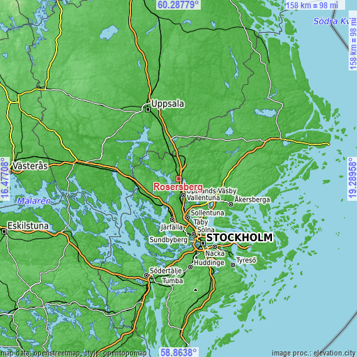 Topographic map of Rosersberg