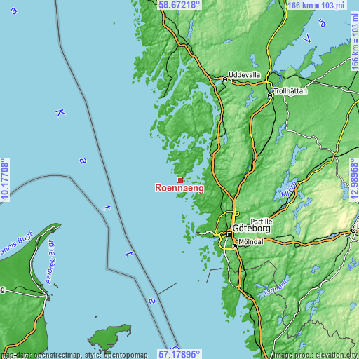 Topographic map of Rönnäng