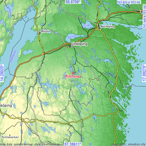 Topographic map of Rimforsa