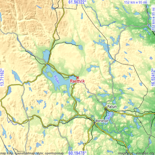 Topographic map of Rättvik