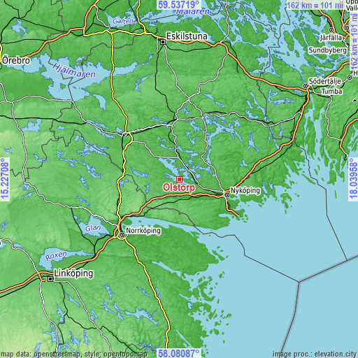 Topographic map of Olstorp