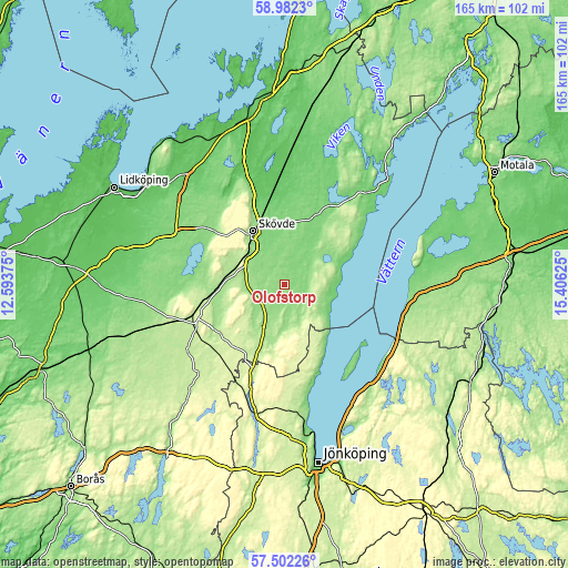 Topographic map of Olofstorp