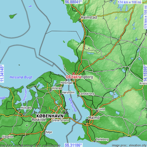 Topographic map of Ödåkra