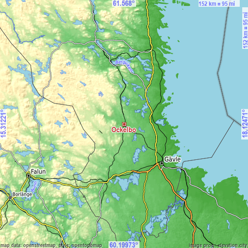 Topographic map of Ockelbo