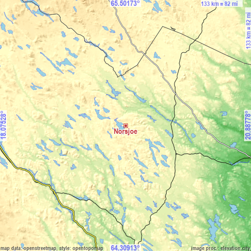 Topographic map of Norsjö