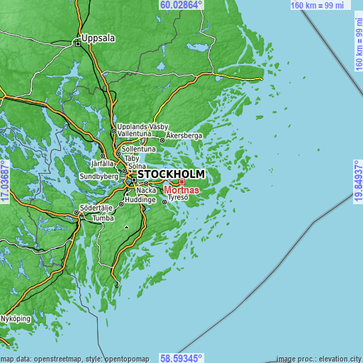 Topographic map of Mörtnäs